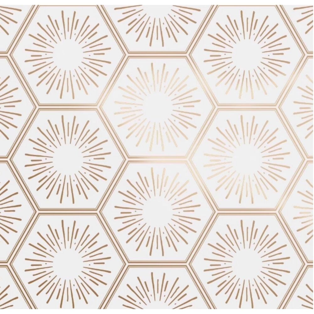 Tempaper Hello Sunshine Metallic Gold White Geometric Peel & Stick Wallpaper